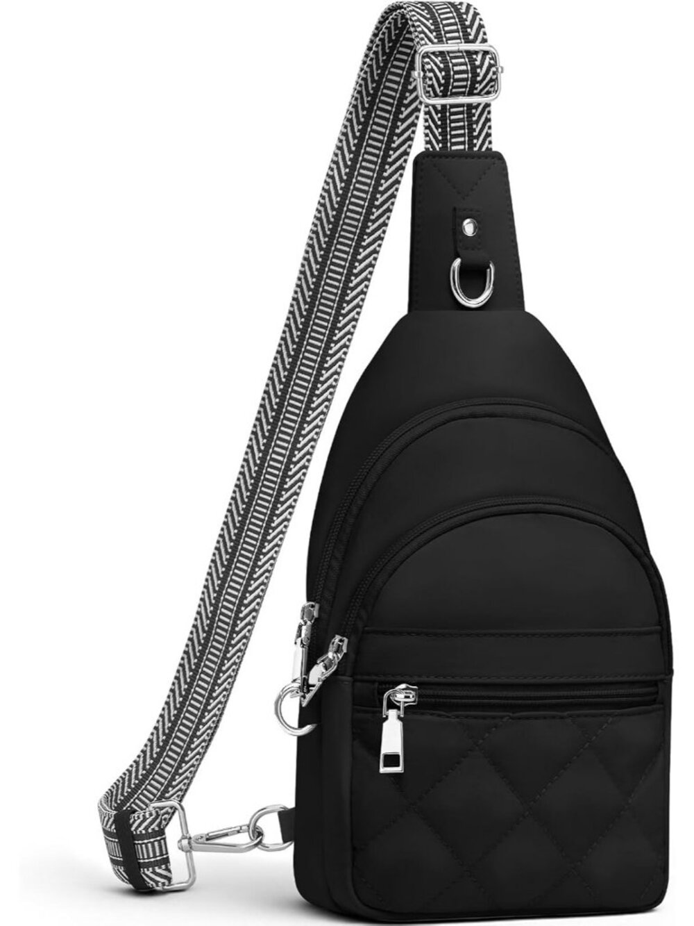Women's Black Anti Theft RFID Sling Purse Travel Crossbody Shoulder Bag